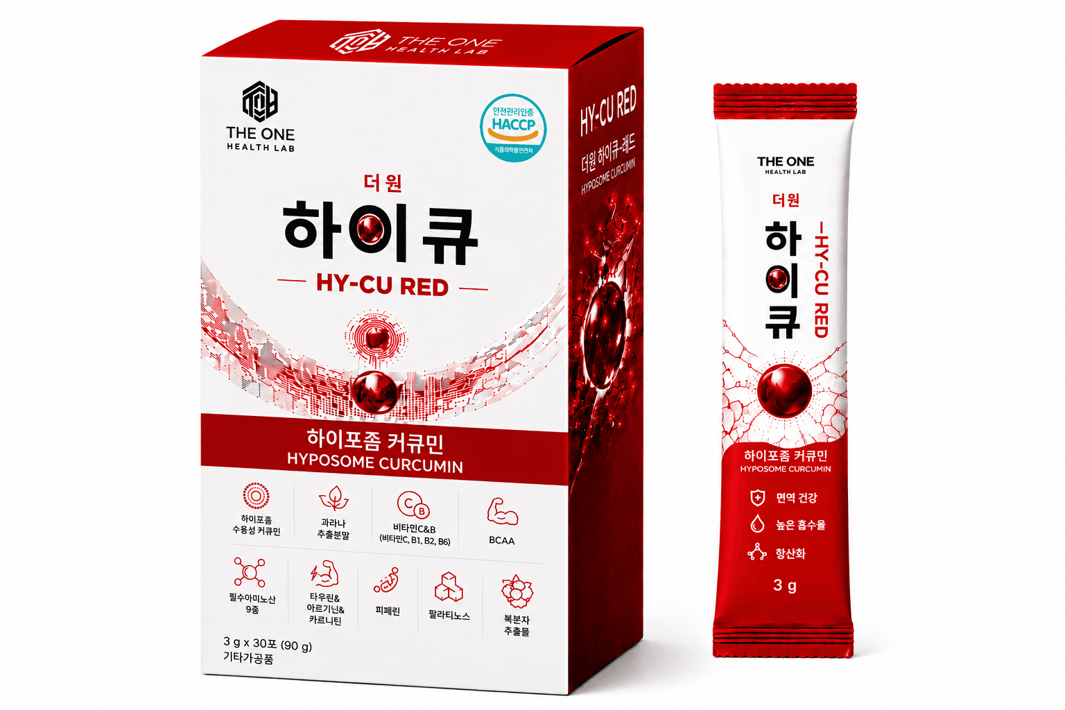 더원 하이큐 레드 박스와 1포 스틱 제품 사진